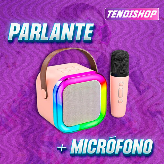 Mini Karaoke LED / Parlante + Micrófono - Cambio de Voz